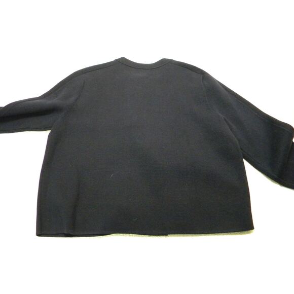 Talbots Petite Navy Blue Military Knit Sweater Preppy Classic Nautical Large P - Picture 2 of 4